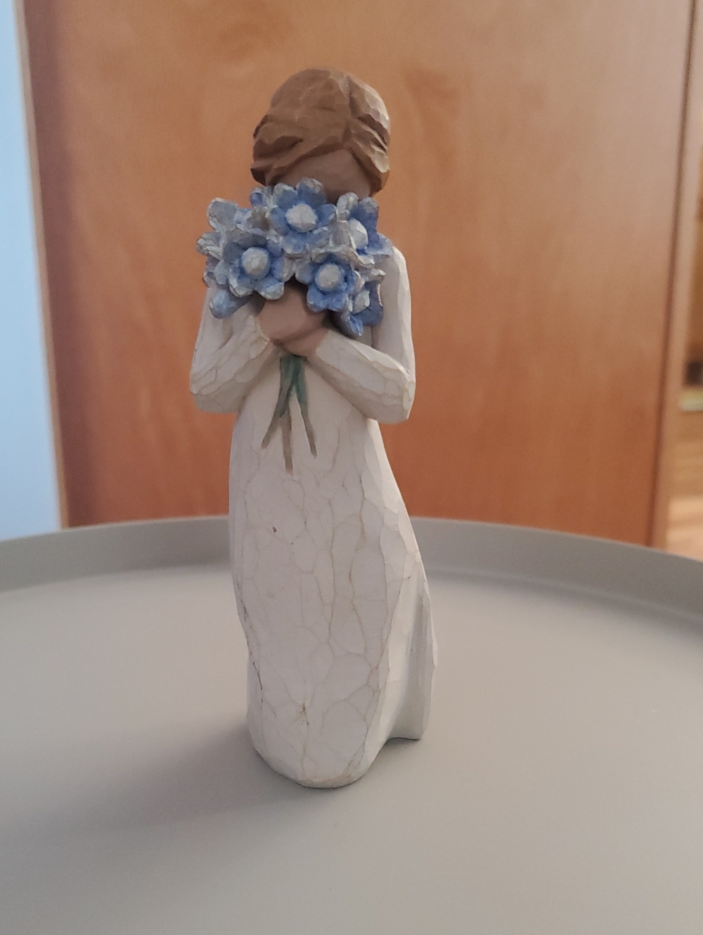 Willow Tree  Figurine Holding Blue Bouquet (Forget Me - Not ) FlowerFor Yourself